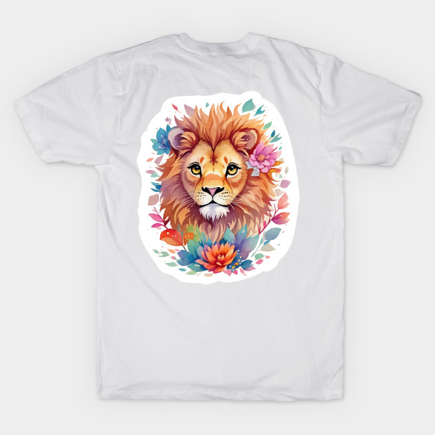 Lion Face Flower Art by Imagination Gallery